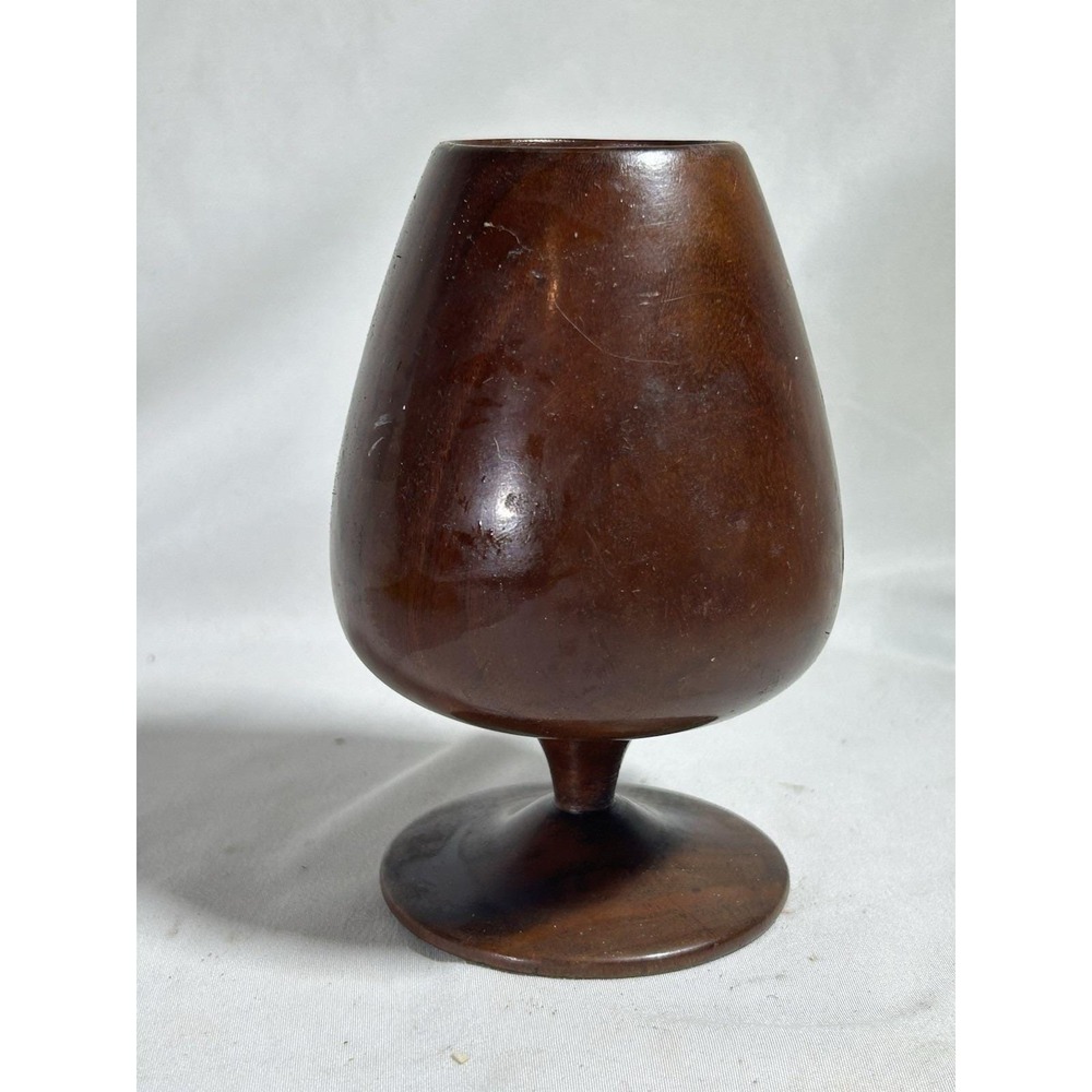 Vintage Weisser Ralph Genuine Mahogany Handmade Wood Goblet Cup Haiti Crafted